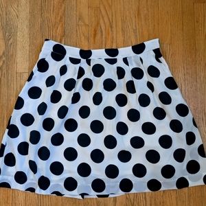 J crew Navy polka dot skirt